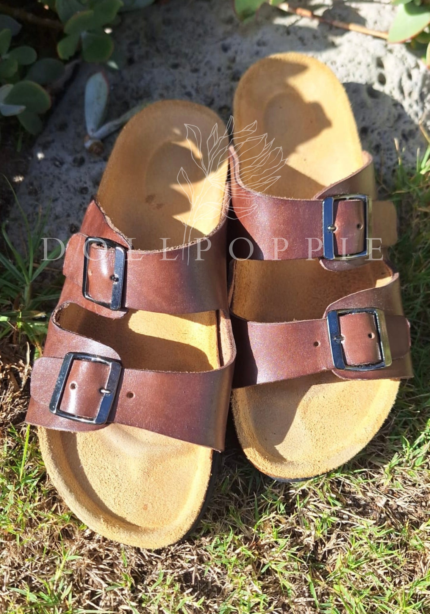 Cork Leather Sandals Brown (pre order)